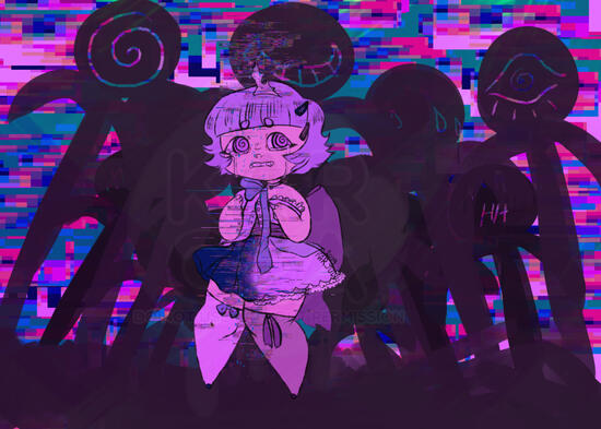 doll/anime chibi with background